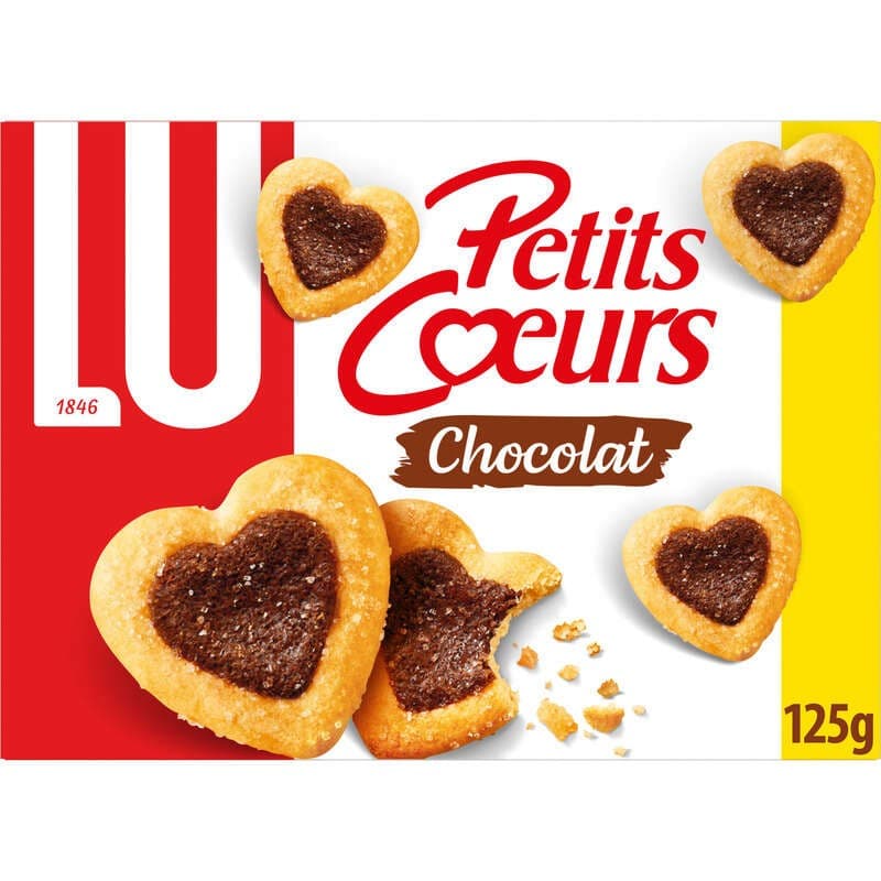 Lu Petits Cœurs Biscuits feuilletés au Chocolat 125g