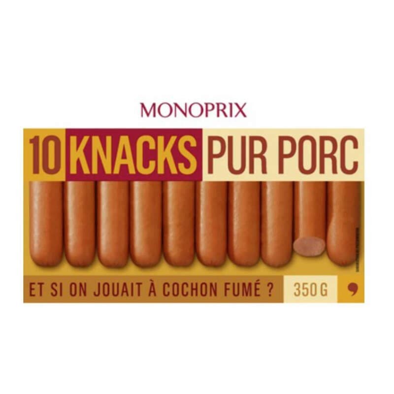Monoprix Knacks Pur Porc 350g