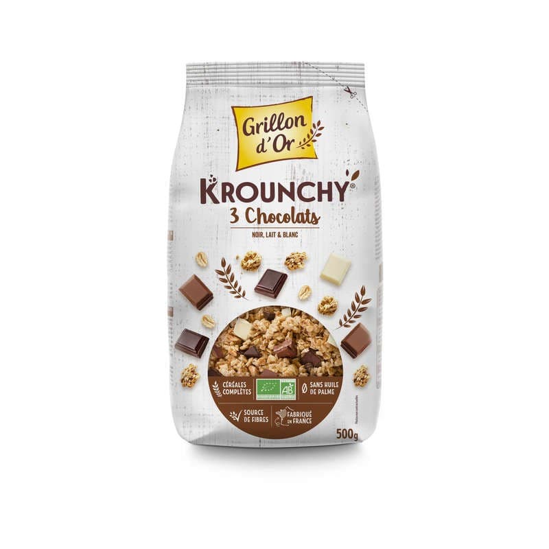 [Par Naturalia] Grillon D'Or Krounchy 3 Chocolats Bio 500g