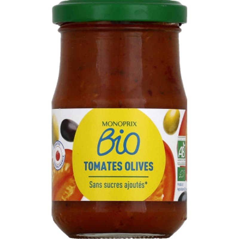Monoprix Bio Sauce Tomates Olives 200g