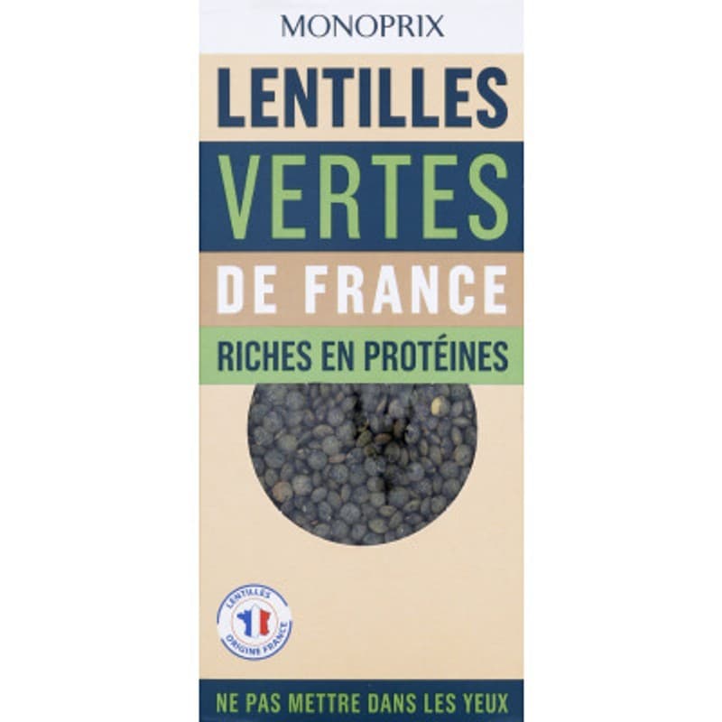 Monoprix Lentilles Vertes De France 500g