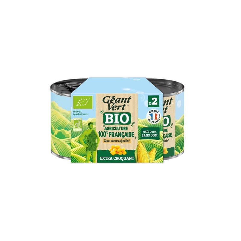 Géant Vert Mais Bio 2x140g