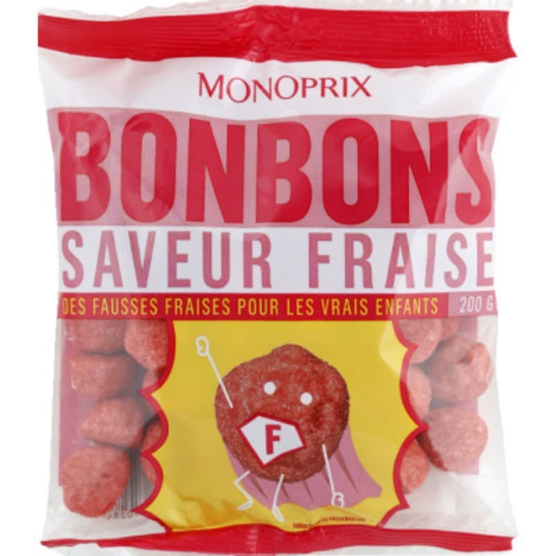 Monoprix Bonbons saveur fraise 200g