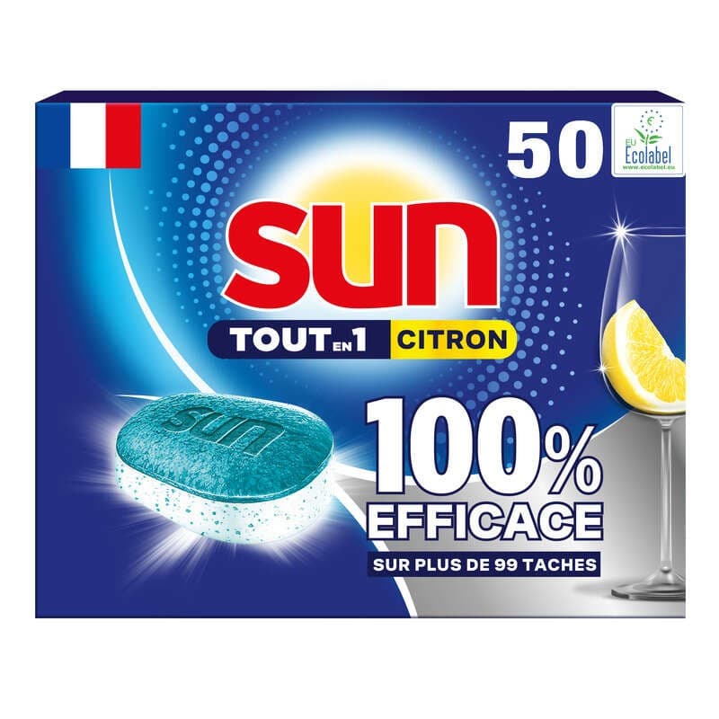 Sun Tablettes Lave-vaisselle Tout en 1 Citron x50