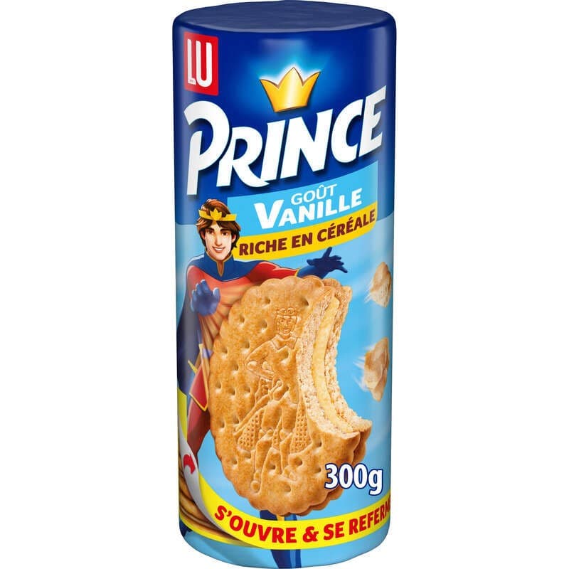 Lu Prince Biscuits fourrés à la Vanille Blé complet 300g