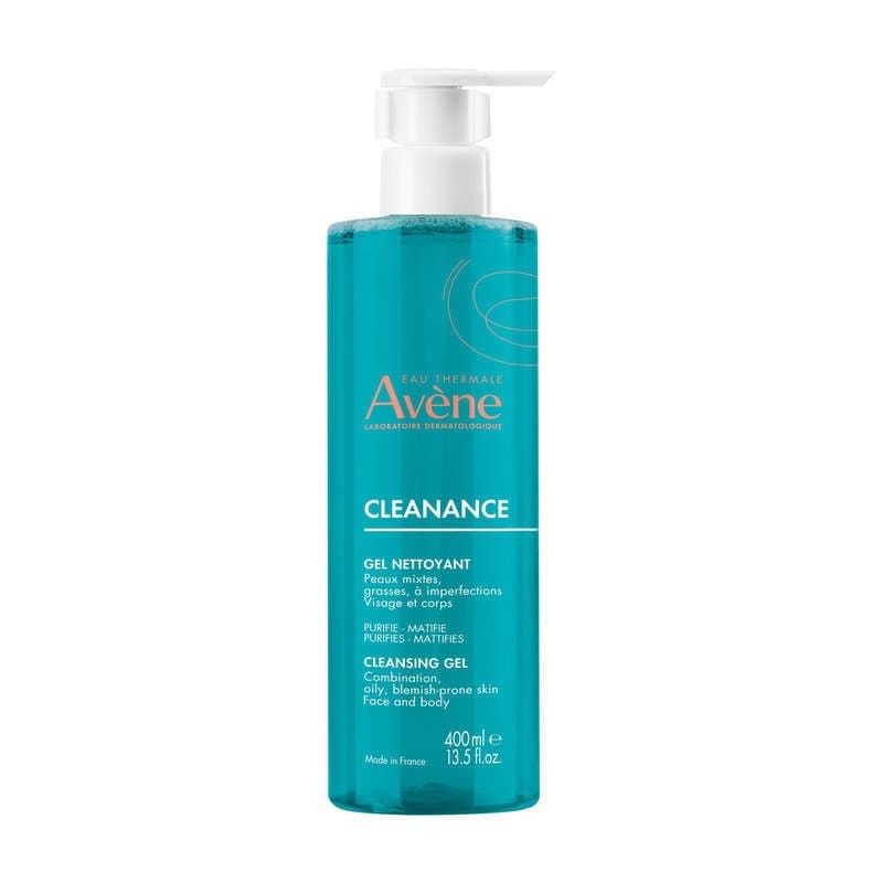 [Para] Eau Thermale Avène - Cleanance - Gel nettoyant purifiant matifiant - peaux mixte, grasse à imperfections ou à tendance acneique 400ml