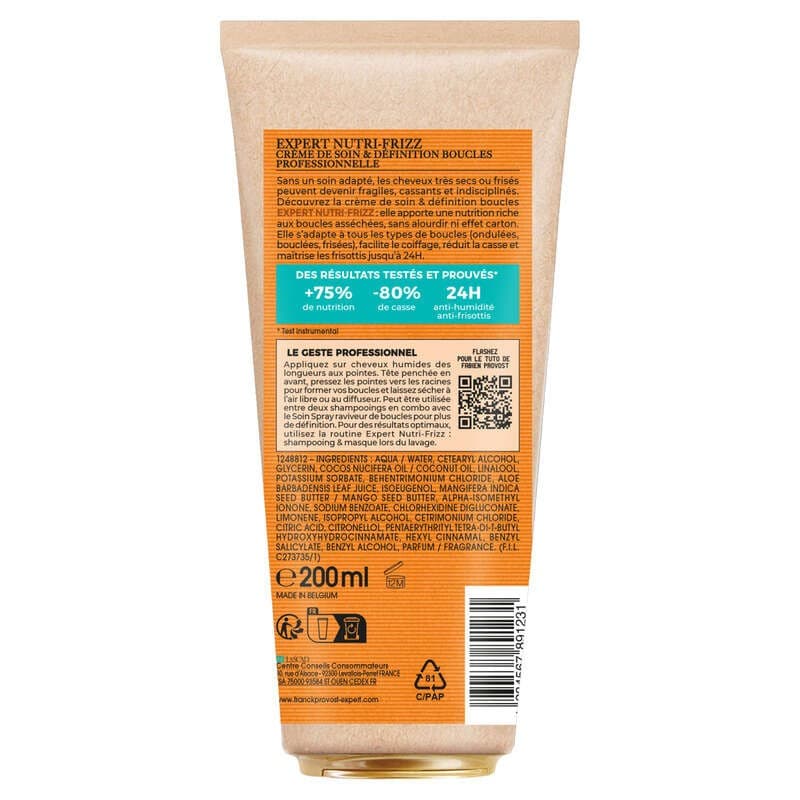 Frank Provost Expert Nutri-frizz Crème de soin & définition cheveux très secs et frisés 200ml