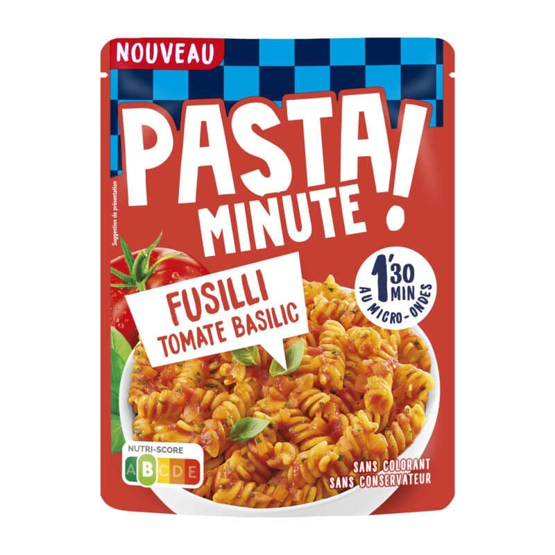 Lustucru Pasta Minute Fusilli Tomate Basilic 220g