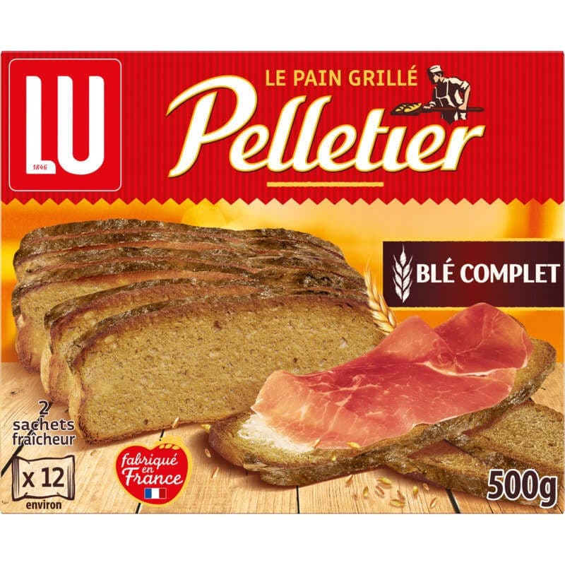 Lu Pelletier Pain grillé Blé Complet 500g