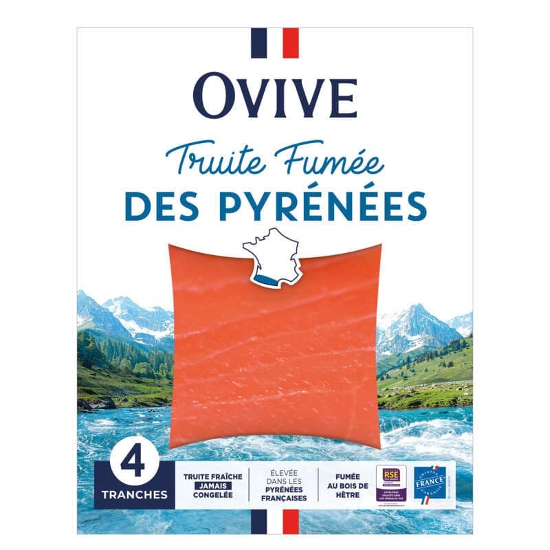 Ovive Truite Fumée Pyrénées 4 Tranches 120g