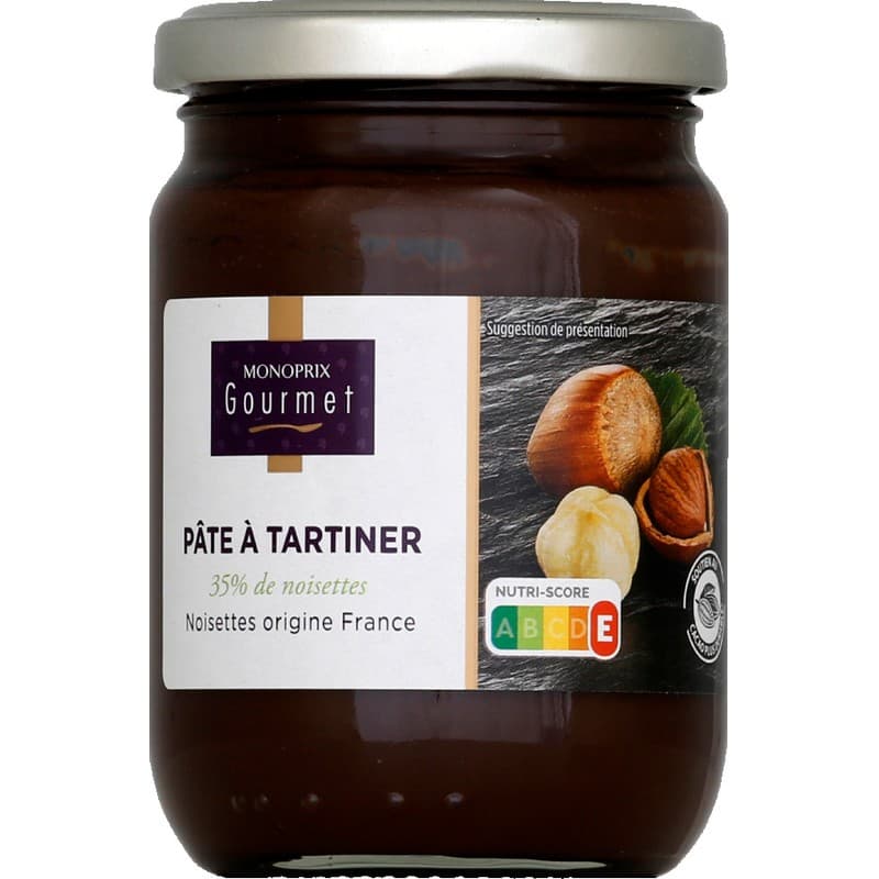 Monoprix Gourmet Pâte à tartiner 35% de noisettes de France et cacao 280g