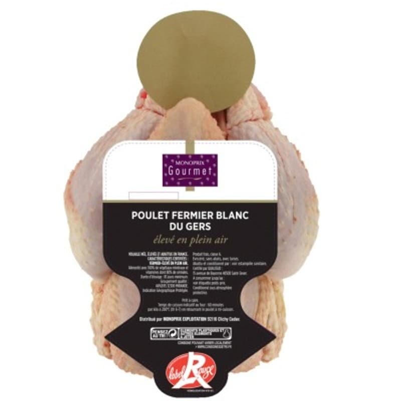 Monoprix Gourmet Poulet fermier blanc du Gers Label rouge 1.5kg
