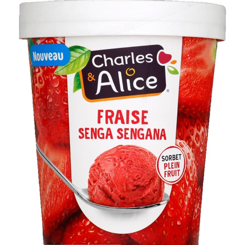 Charles & Alice Sorbet fraise plein Fruit 450ml