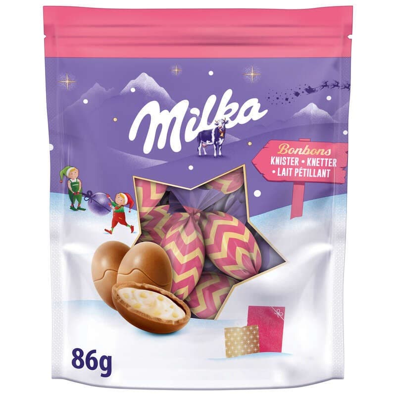 Milka Bonbons de Noël Lait Pétillant 86g