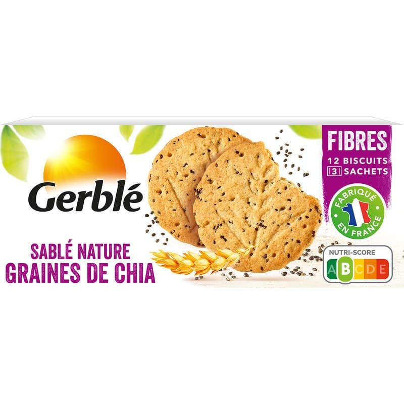 Gerblé Sablé nature aux graines de Chia 132g