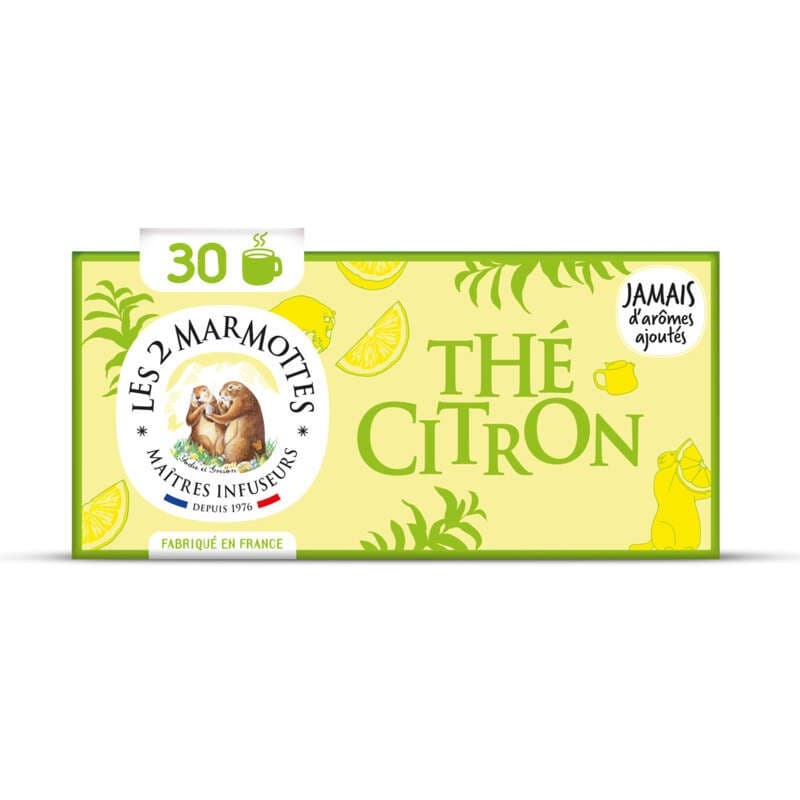 Les 2 Marmottes Thé Citron 30 sachets - 58g
