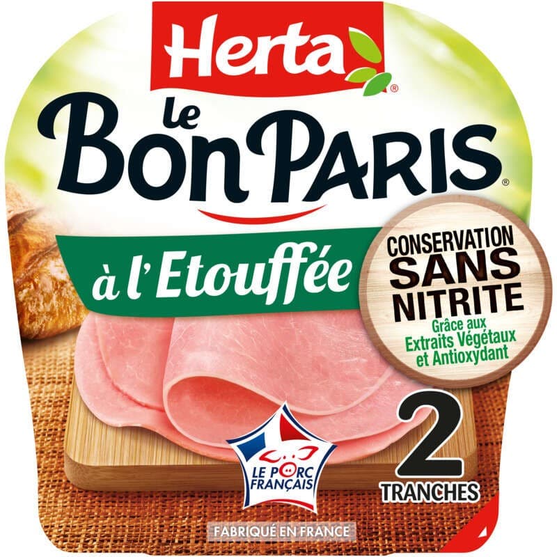 Herta Le Bon Paris Jambon Etouffée conservation sans nitrite x2 - 70g
