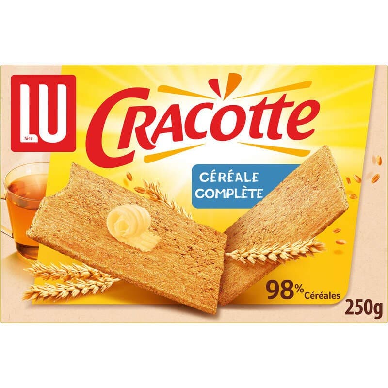 Lu Cracottes Biscottes Céréales Complètes 250g