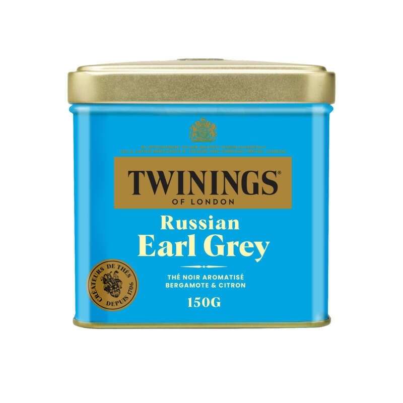 Twining Thé noir Russian Earl Grey aromatisé bergamote & citron 150g