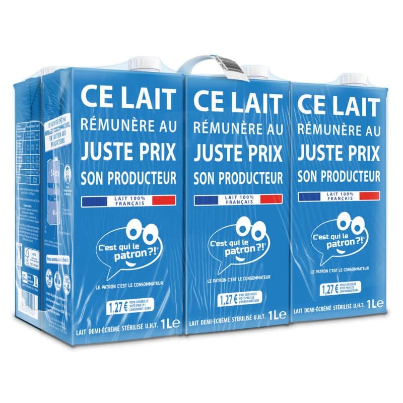 C'Est Qui Le Patron ?! Lait Demi-écrémé stérilisé Le pack de 6x1L