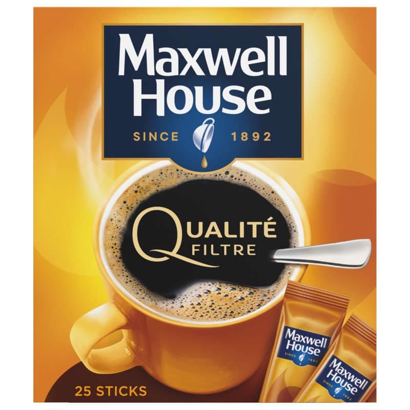 Maxwell House Qualité Filtre Café soluble x25 sticks 45g