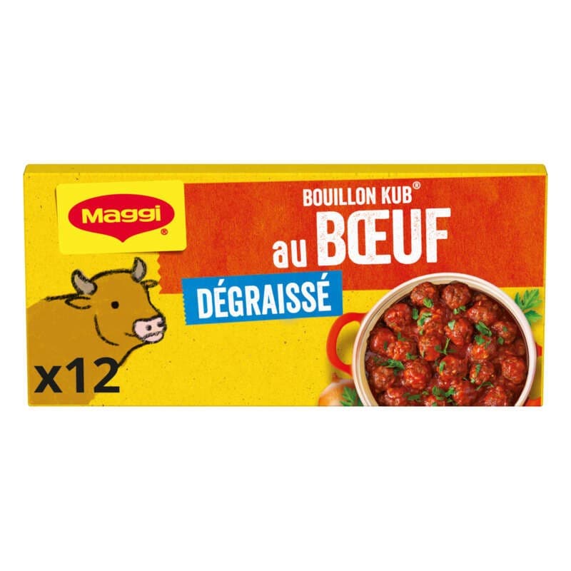 Maggi Bouillon Kub Bœuf Dégraissé x12 cubes 120g