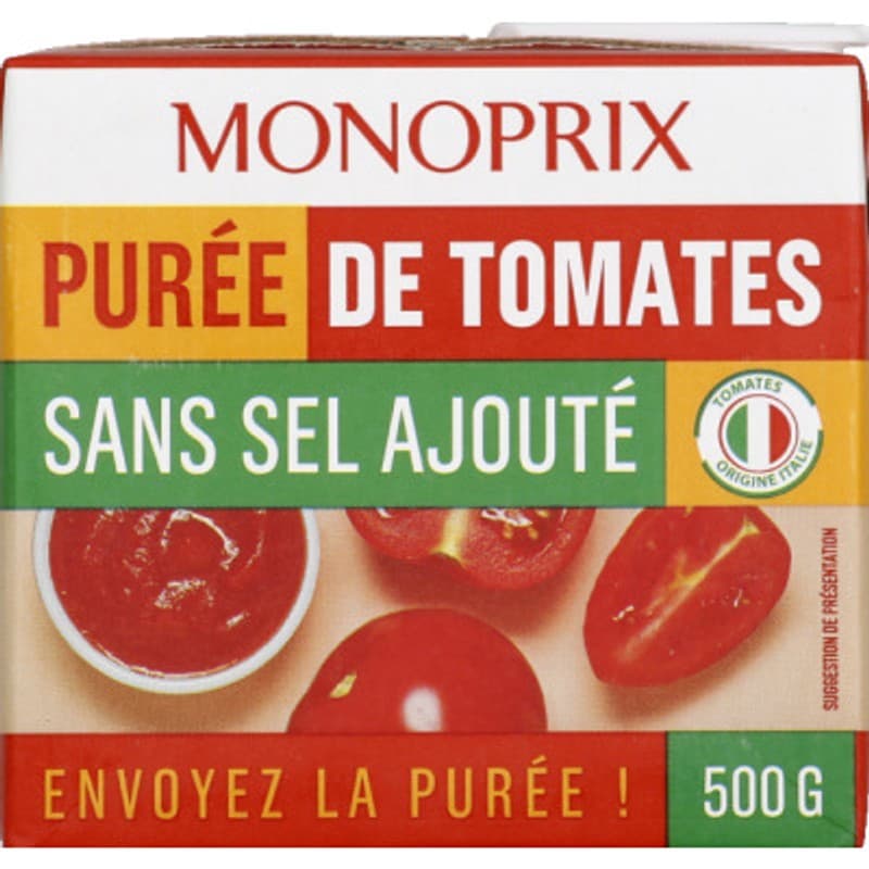 Monoprix Purée de tomates sans sel ajouté 500g