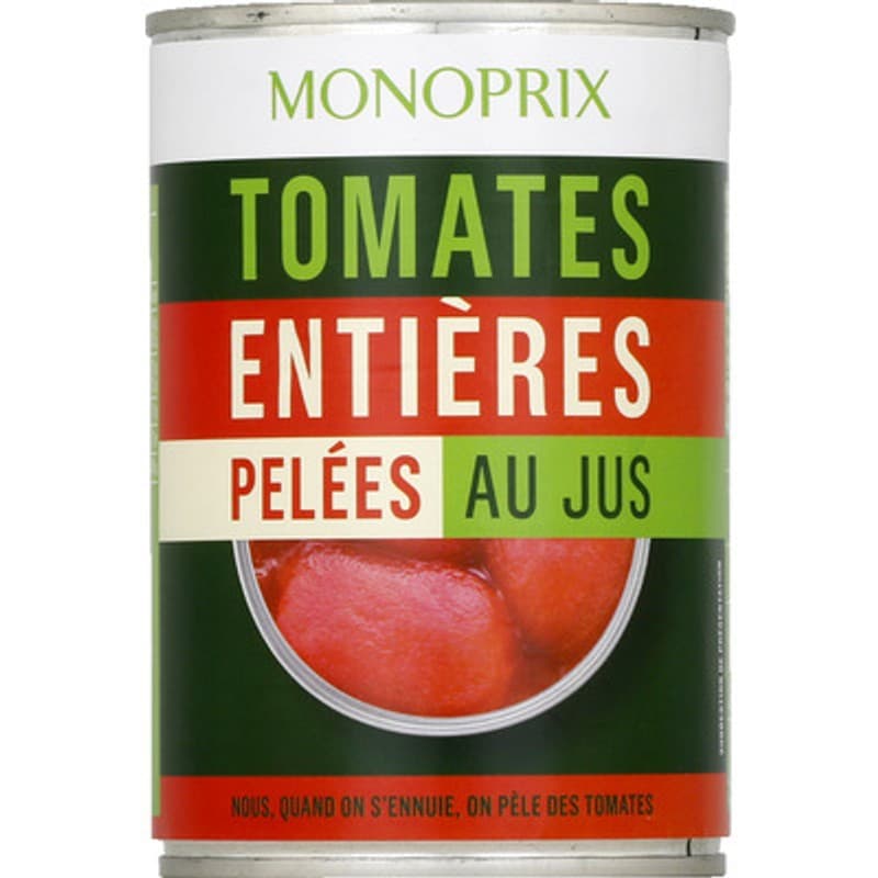 Monoprix Tomates Entières Pelées Au Jus 238g