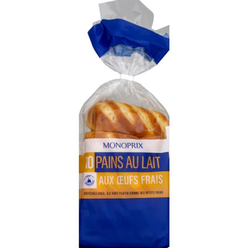 Monoprix 10 Pains au lait aux œufs frais 350g