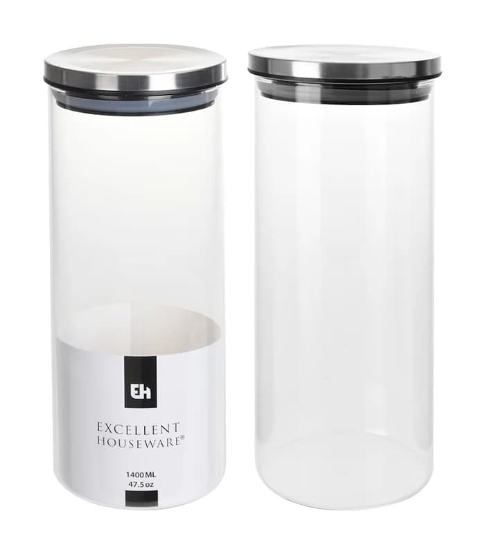 Bocal de conservation en verre avec couvercle 1400 ml