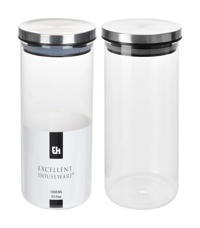 Bocal de conservation en verre avec couvercle 1000 ml