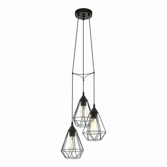 Suspension 3 Lumières E27 60W Noir Diamètre 310Mm Tarbes
