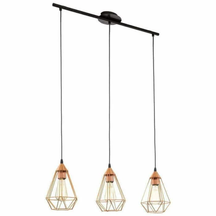 Suspension 3 Lumières E27 60W Cuivre Tarbes