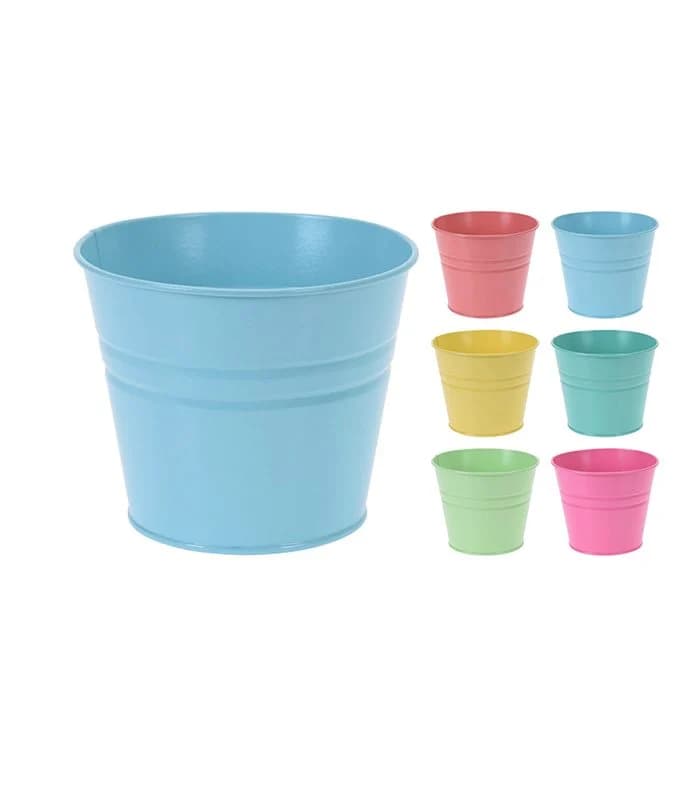 Flower Pot Metal 6Ass Clrs
