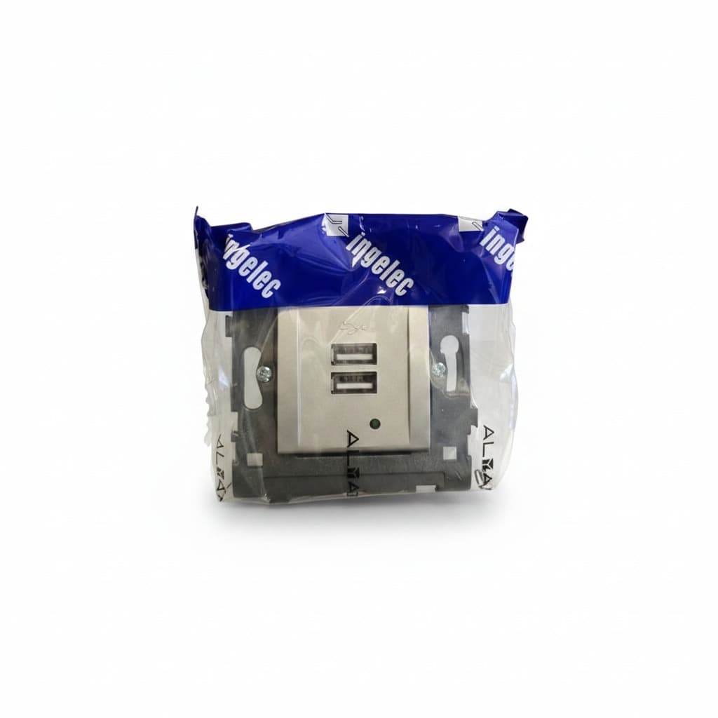 Mec. Chargeur Usb Double Gris Alyans + Support
