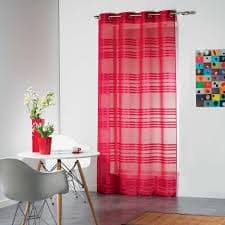 Voilage À Oeillets 140 X 240 Cm Polyester Sable Sacha Framboise