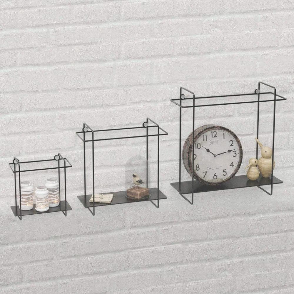 Set De 3 Etageres Noire / Blanche