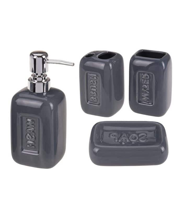 Accessoires Salle De Bain En Céramique – Set De 4 Pièces