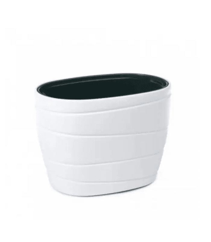 Pot De Fleurs Passa Oval Bas Blanc