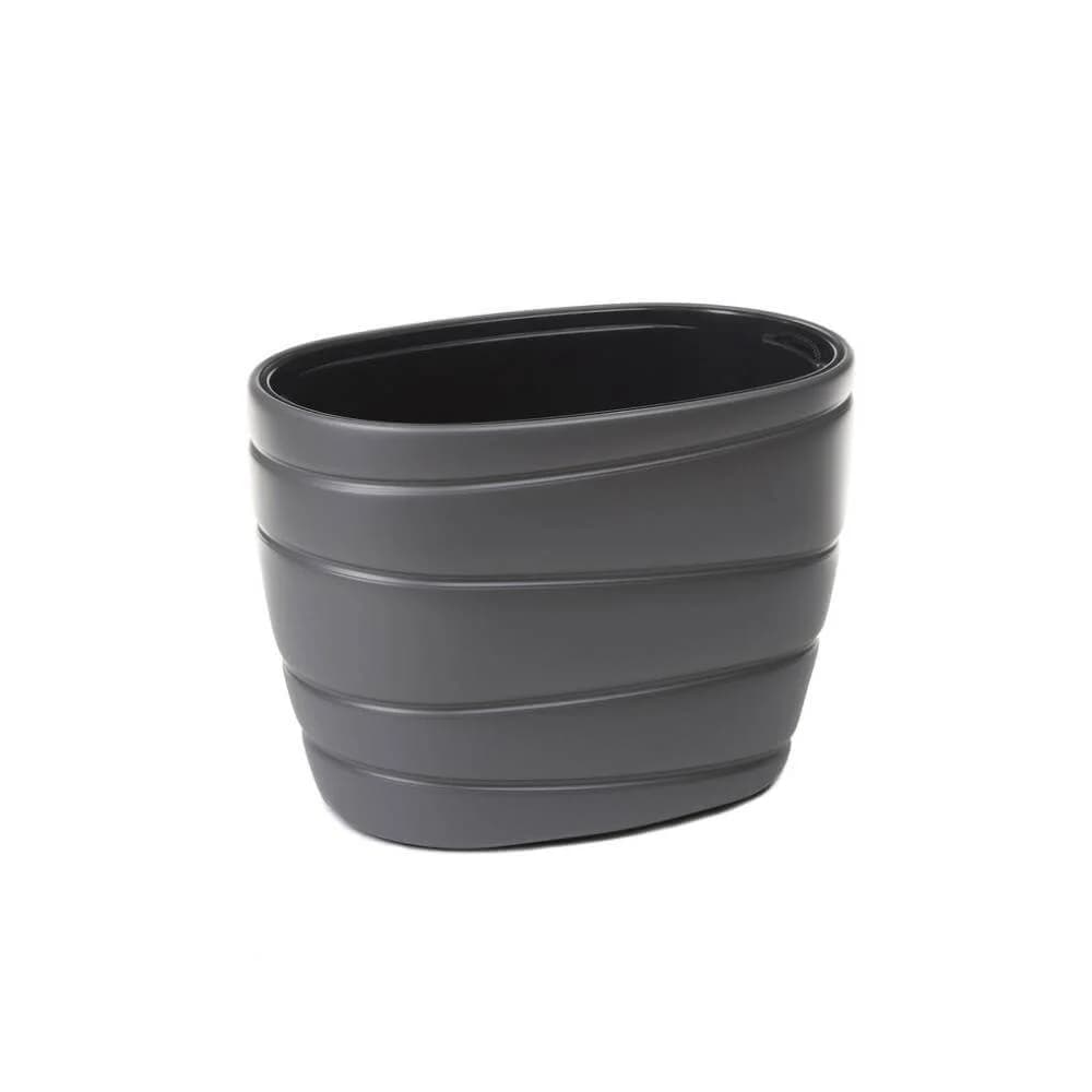 Pot De Fleurs Passa Oval Bas Gris Anthracite