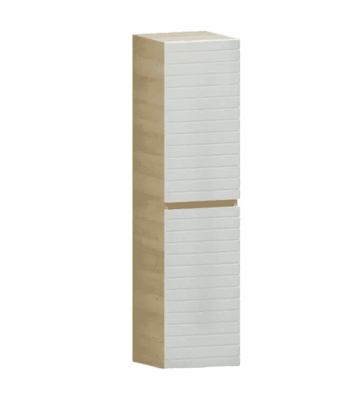 Armoire haute salle de bains 35 cm blanc mat vega