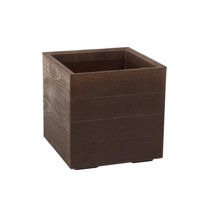 Parterre De Fleurs Karo Ecologique Dimensions 40*40Cm En Plastique Couleur Bois Fonce