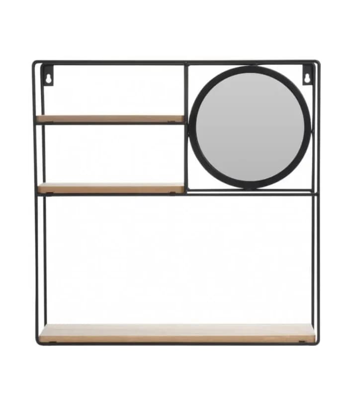 Etagère murale décorative avec miroir