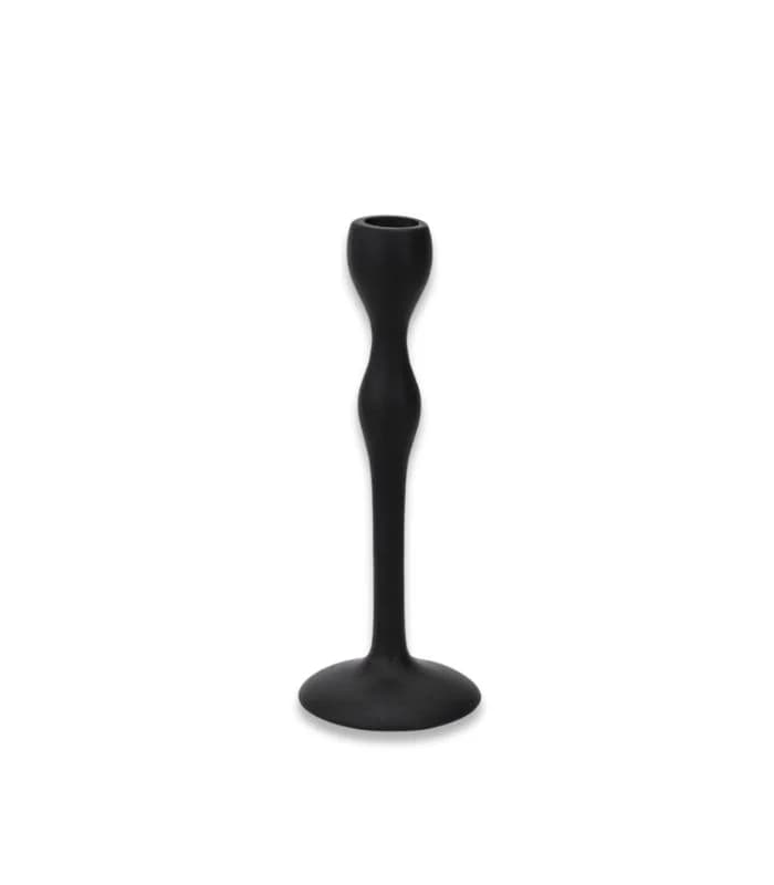 Bougeoir noir 21x8cm