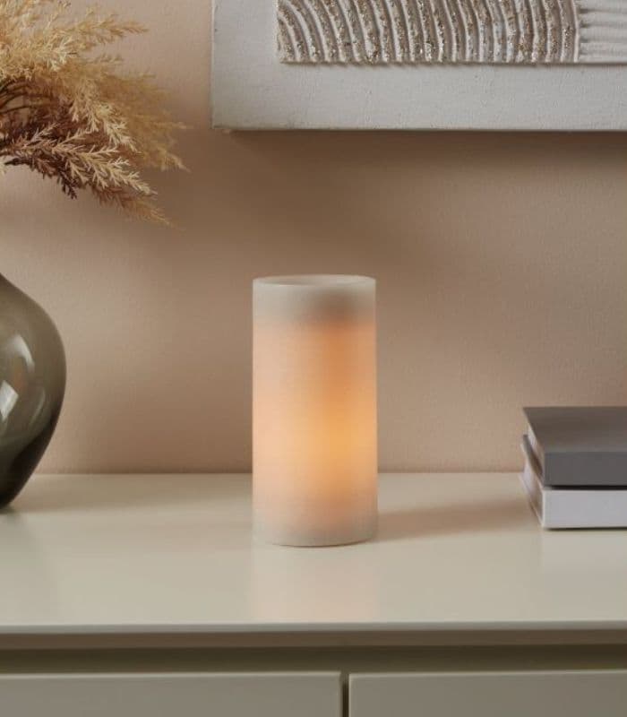 Bougie led beige 7,5×15 cm