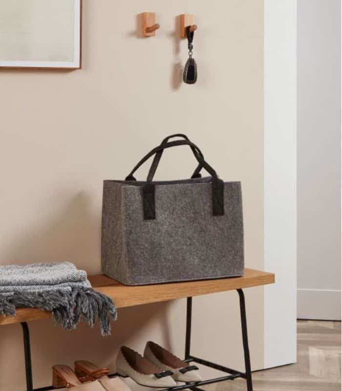 Sac tomisato gris clair 40x26x30 cm