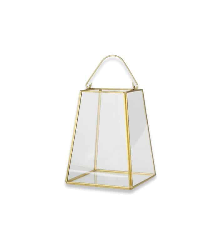Lanterne doré 12,5×12,5×16 cm