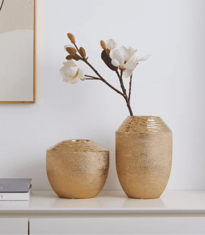 Vase en céramique or 25×17 cm