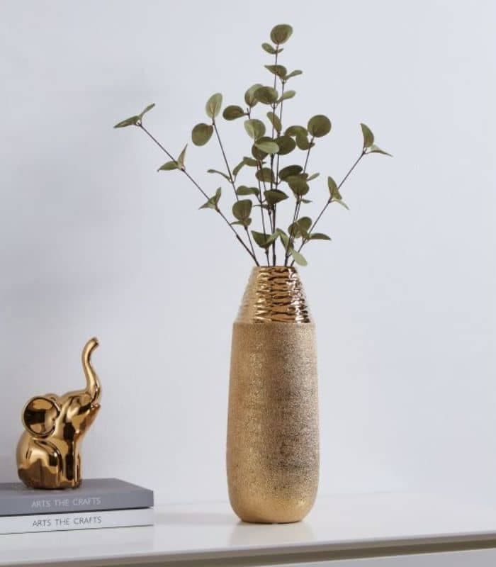 Vase en céramique or 35×12 cm