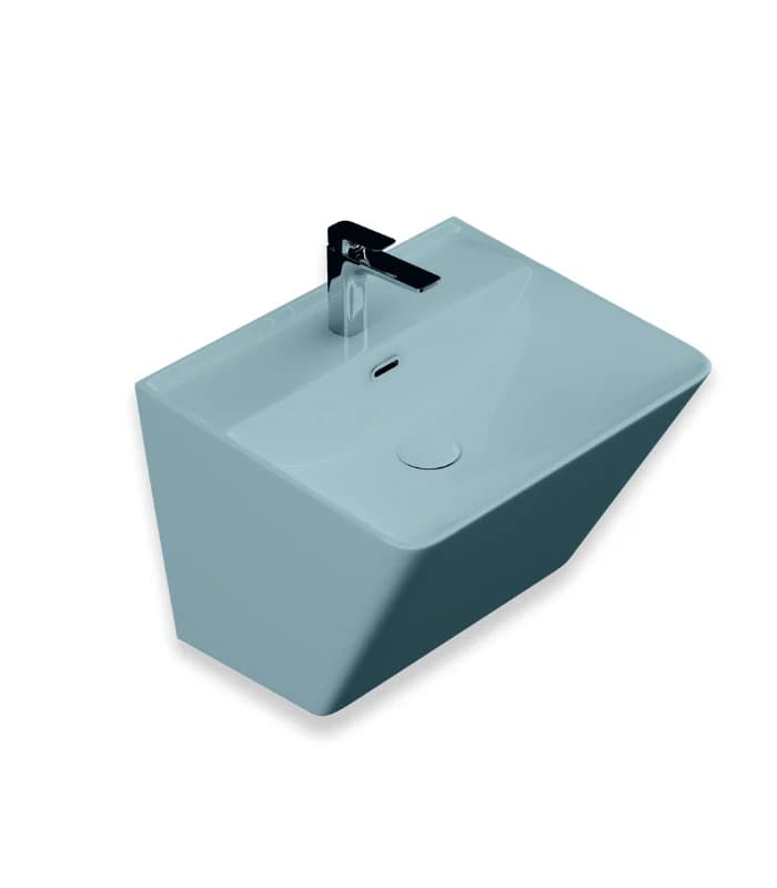 Lavabo Monobloc Bleu Aqua Quartz 51X40X35,5Cm